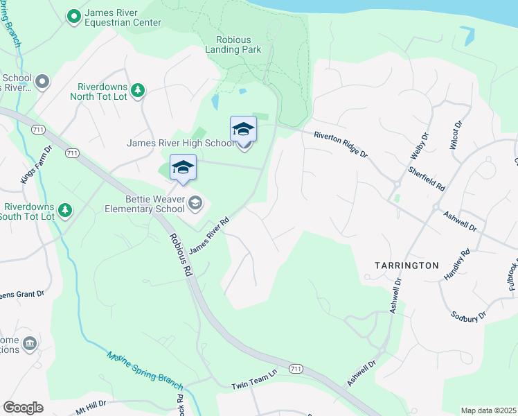 map of restaurants, bars, coffee shops, grocery stores, and more near 13706 Rivermist Road in Midlothian