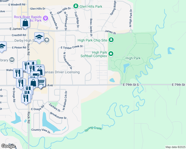 map of restaurants, bars, coffee shops, grocery stores, and more near 632 Bel Rue in Derby