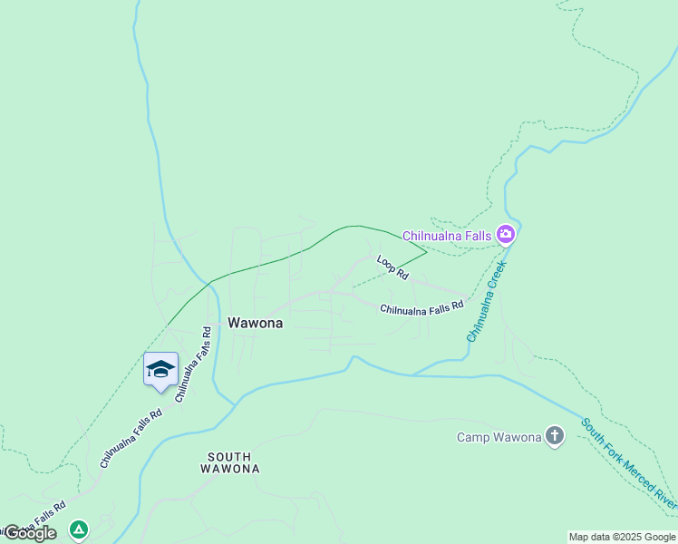 map of restaurants, bars, coffee shops, grocery stores, and more near 8054 Loop Road in Wawona