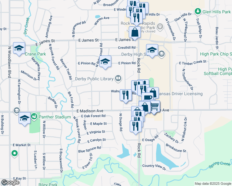 map of restaurants, bars, coffee shops, grocery stores, and more near in Derby