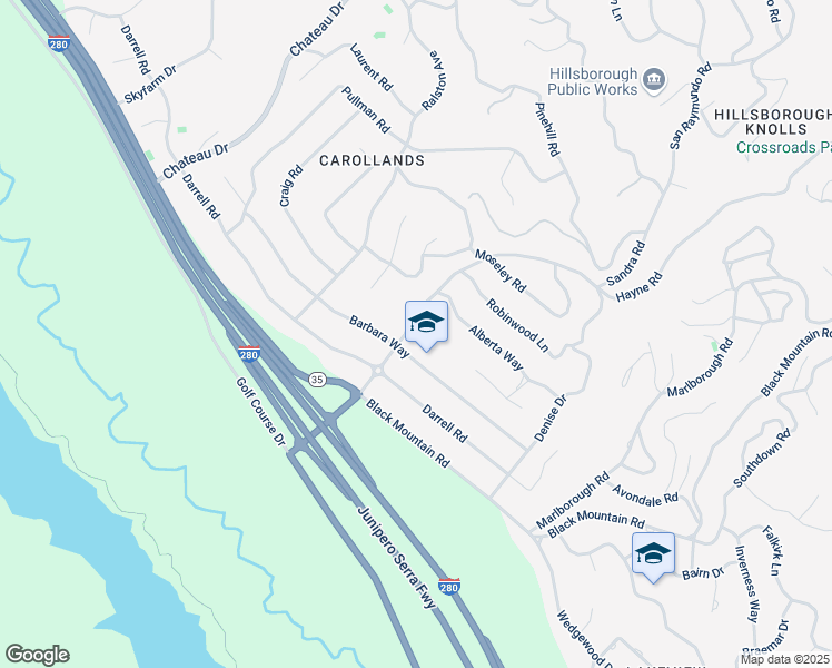 map of restaurants, bars, coffee shops, grocery stores, and more near 1535 Hayne Road in Hillsborough