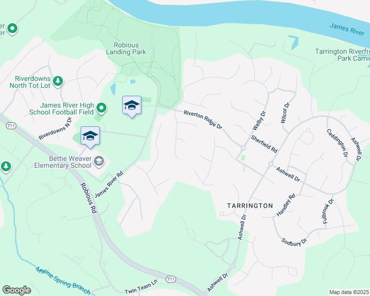 map of restaurants, bars, coffee shops, grocery stores, and more near 13509 Raftersridge Court in Midlothian