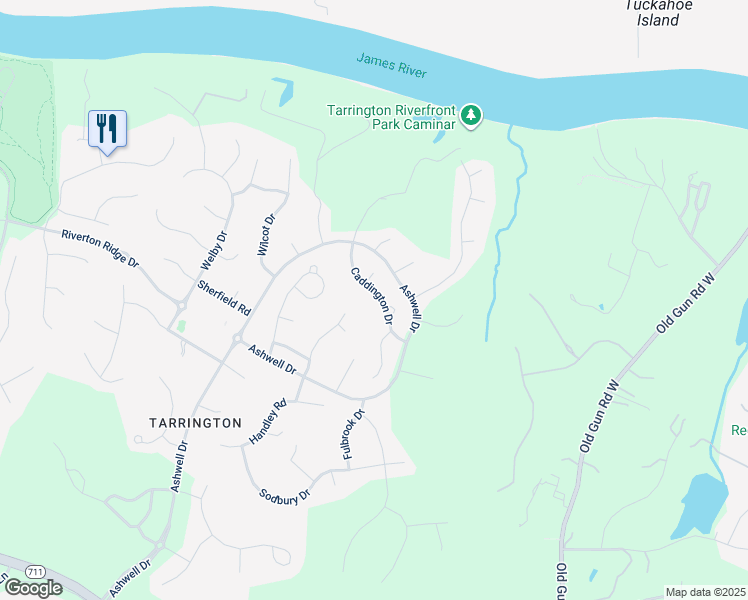 map of restaurants, bars, coffee shops, grocery stores, and more near 4012 Caddington Drive in Midlothian