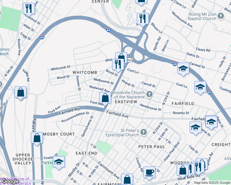 map of restaurants, bars, coffee shops, grocery stores, and more near 1711 Mechanicsville Turnpike in Richmond