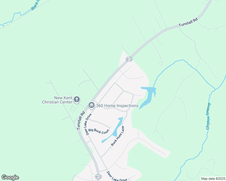 map of restaurants, bars, coffee shops, grocery stores, and more near 10355 Deerlake Drive in New Kent