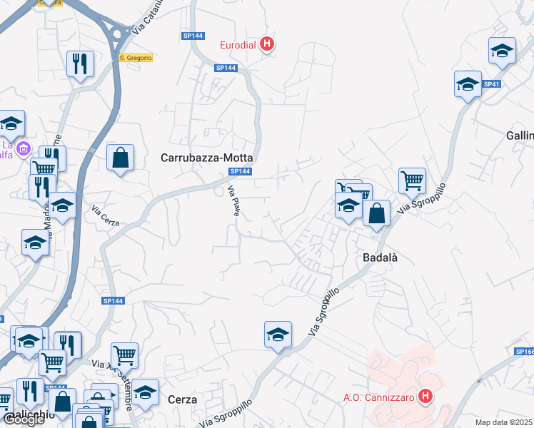 map of restaurants, bars, coffee shops, grocery stores, and more near 15 Via Isonzo in Carrubazza-Motta