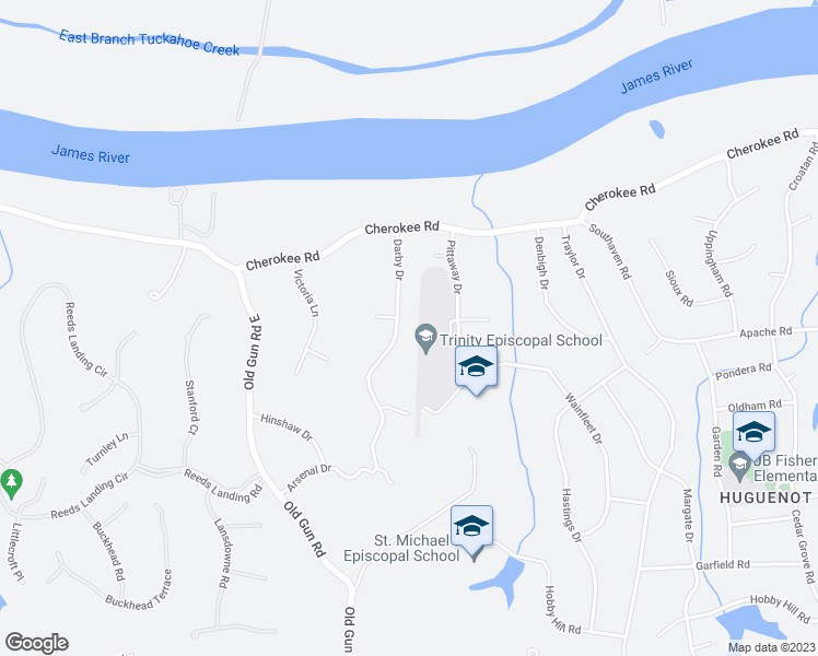 map of restaurants, bars, coffee shops, grocery stores, and more near 3831 Darby Drive in Midlothian