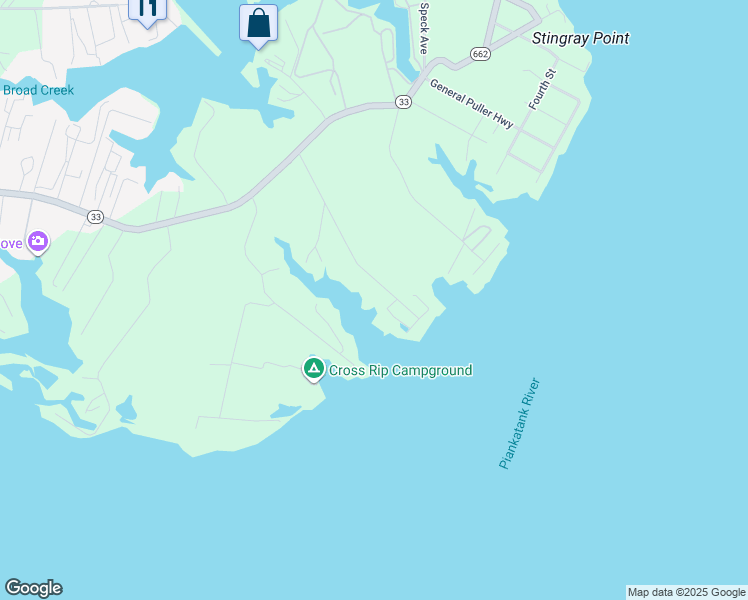 map of restaurants, bars, coffee shops, grocery stores, and more near 380 Richmond Road in Deltaville