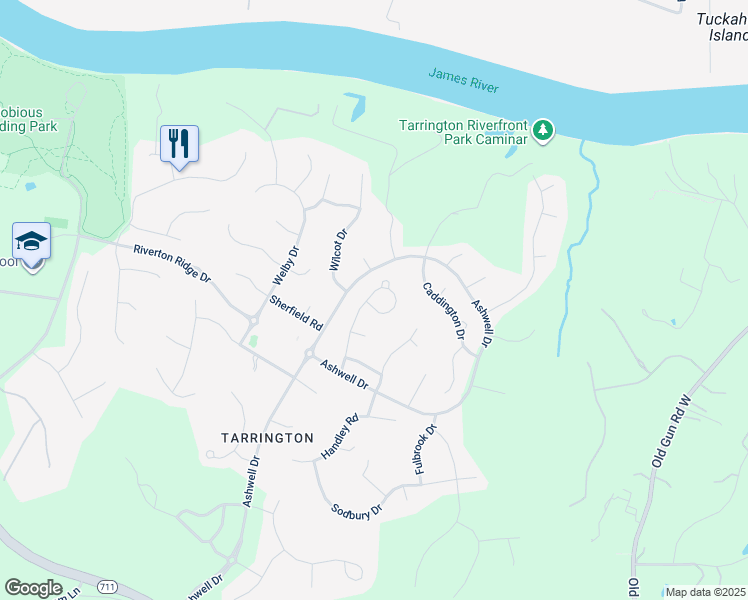map of restaurants, bars, coffee shops, grocery stores, and more near 3901 Bircham Loop in Midlothian