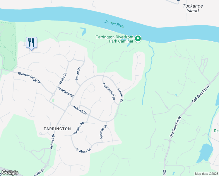 map of restaurants, bars, coffee shops, grocery stores, and more near 12819 Caddington Court in Midlothian