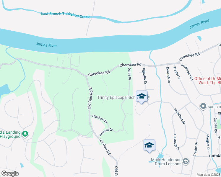 map of restaurants, bars, coffee shops, grocery stores, and more near 3921 Victoria Lane in Midlothian