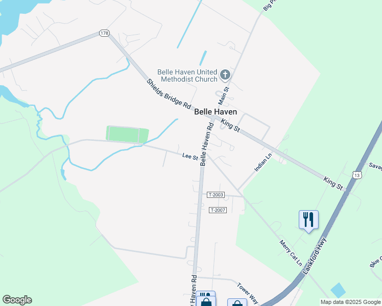 map of restaurants, bars, coffee shops, grocery stores, and more near 15101 Lee Street in Belle Haven