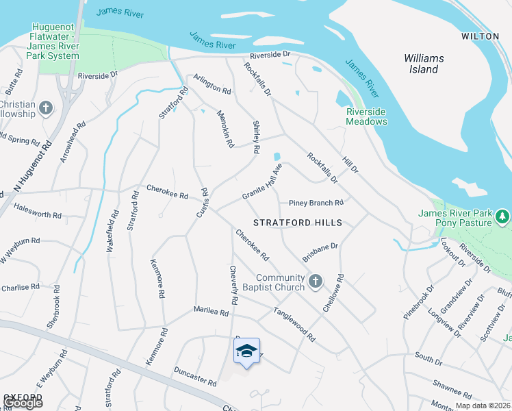 map of restaurants, bars, coffee shops, grocery stores, and more near 7756 Turf Lane in Richmond