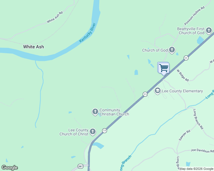 map of restaurants, bars, coffee shops, grocery stores, and more near Baker Barr Subdivision Road in Beattyville