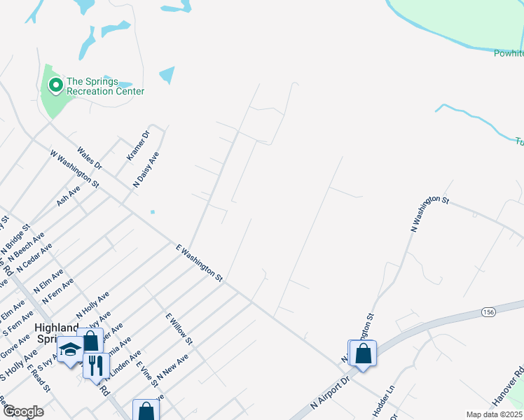 map of restaurants, bars, coffee shops, grocery stores, and more near 325 North Linden Avenue in Highland Springs