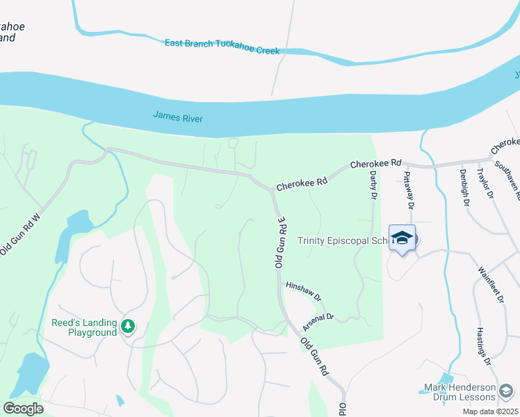 map of restaurants, bars, coffee shops, grocery stores, and more near 4020 East Old Gun Road in Midlothian