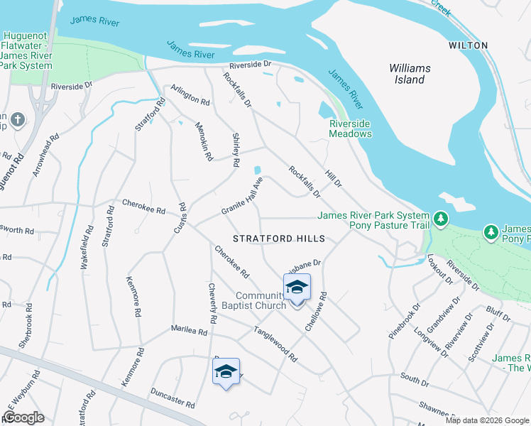 map of restaurants, bars, coffee shops, grocery stores, and more near 7628 Piney Branch Road in Richmond
