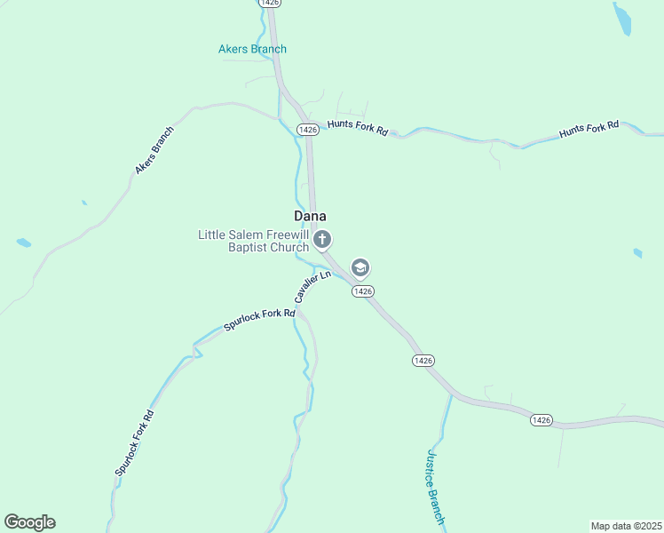 map of restaurants, bars, coffee shops, grocery stores, and more near Sycamore Lane in Dana