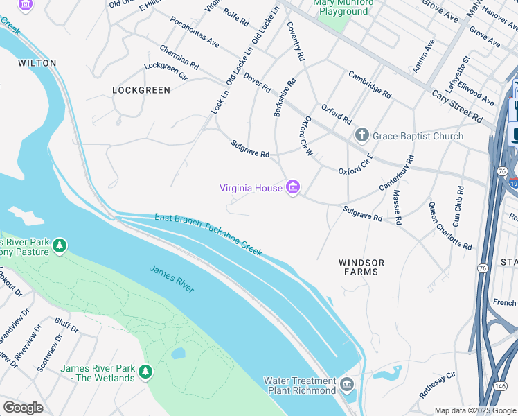 map of restaurants, bars, coffee shops, grocery stores, and more near 4305 Sulgrave Road in Richmond