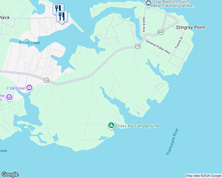 map of restaurants, bars, coffee shops, grocery stores, and more near in Deltaville