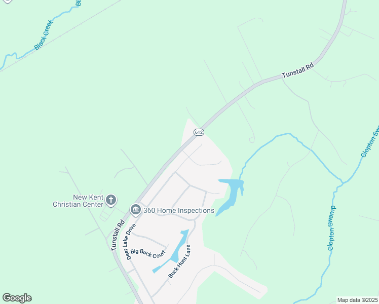 map of restaurants, bars, coffee shops, grocery stores, and more near 6052 Fawnlake Court in New Kent