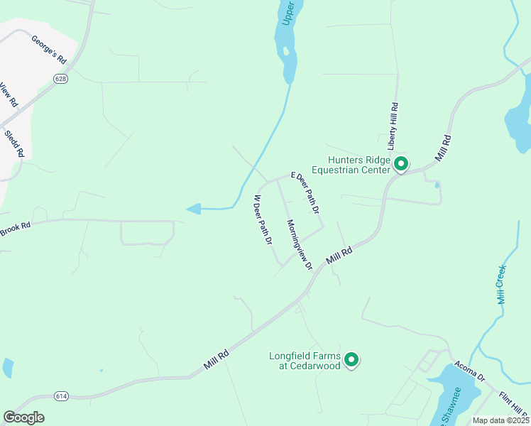 map of restaurants, bars, coffee shops, grocery stores, and more near 2423 Morningview Drive in Powhatan