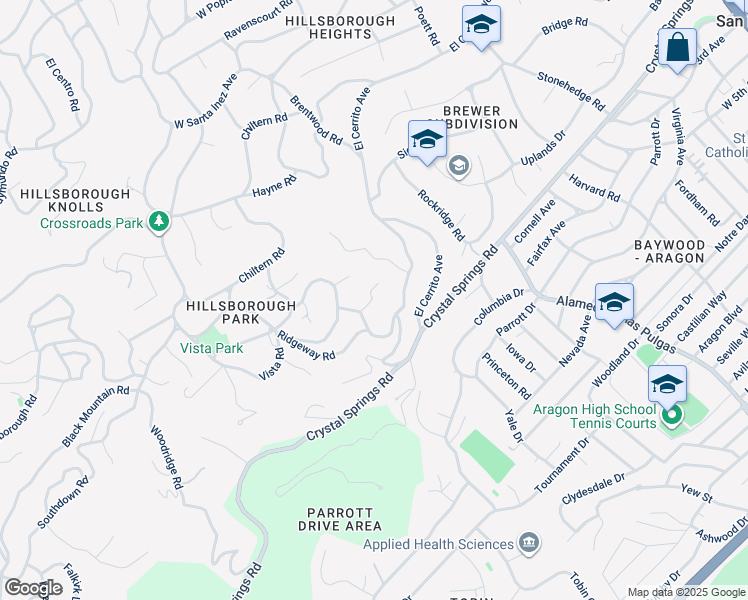 map of restaurants, bars, coffee shops, grocery stores, and more near 745 Endfield Way in Hillsborough