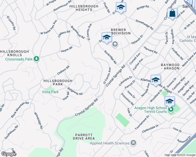 map of restaurants, bars, coffee shops, grocery stores, and more near 745 Endfield Way in Hillsborough