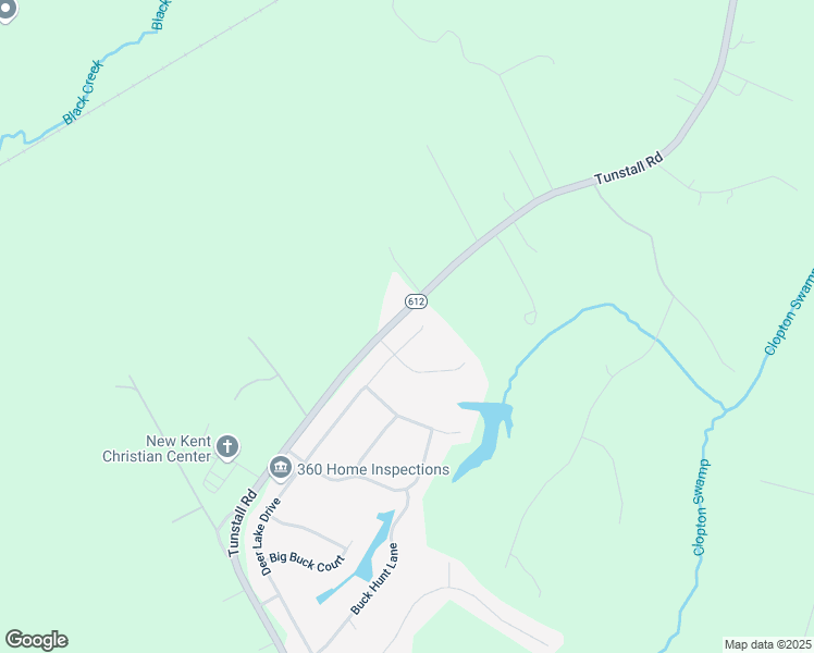 map of restaurants, bars, coffee shops, grocery stores, and more near 10534 Deerlake Drive in New Kent
