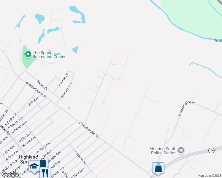 map of restaurants, bars, coffee shops, grocery stores, and more near 497 North Juniper Avenue in Highland Springs