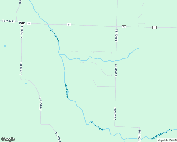 map of restaurants, bars, coffee shops, grocery stores, and more near 1978 East 475th Road in Halfway