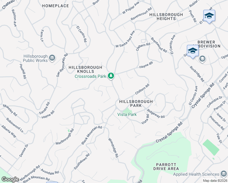 map of restaurants, bars, coffee shops, grocery stores, and more near 940 Black Mountain Road in Hillsborough