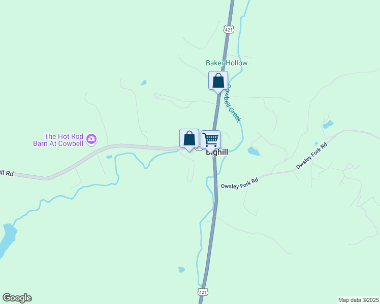 map of restaurants, bars, coffee shops, grocery stores, and more near 241 Big Hill Road in Berea