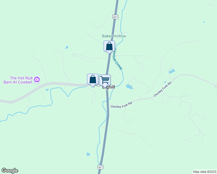 map of restaurants, bars, coffee shops, grocery stores, and more near in Bighill