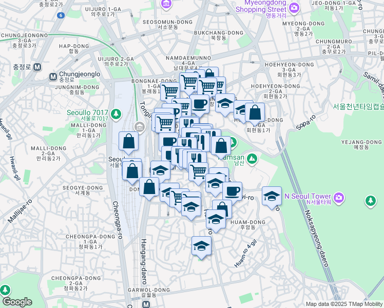 map of restaurants, bars, coffee shops, grocery stores, and more near in 