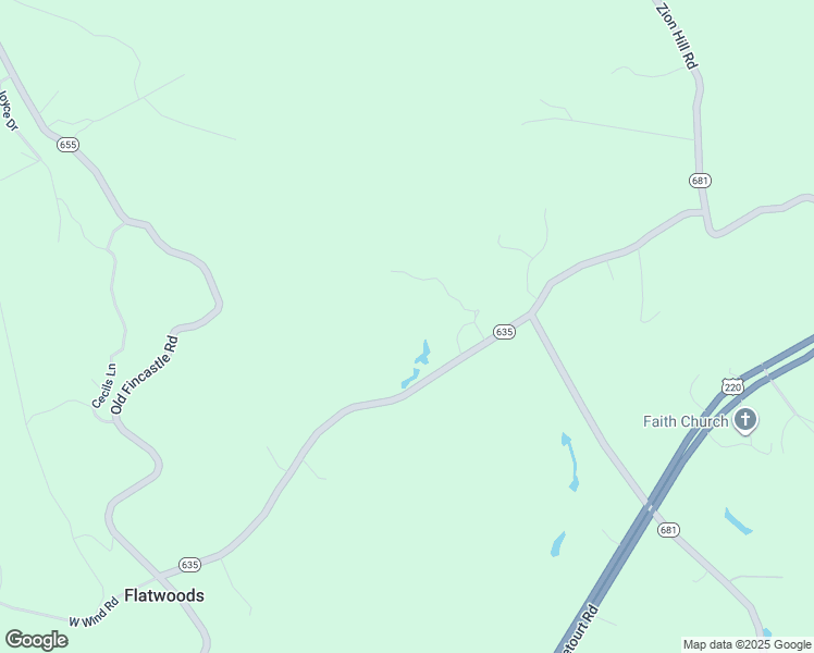 map of restaurants, bars, coffee shops, grocery stores, and more near 1138 West Wind Road in Fincastle