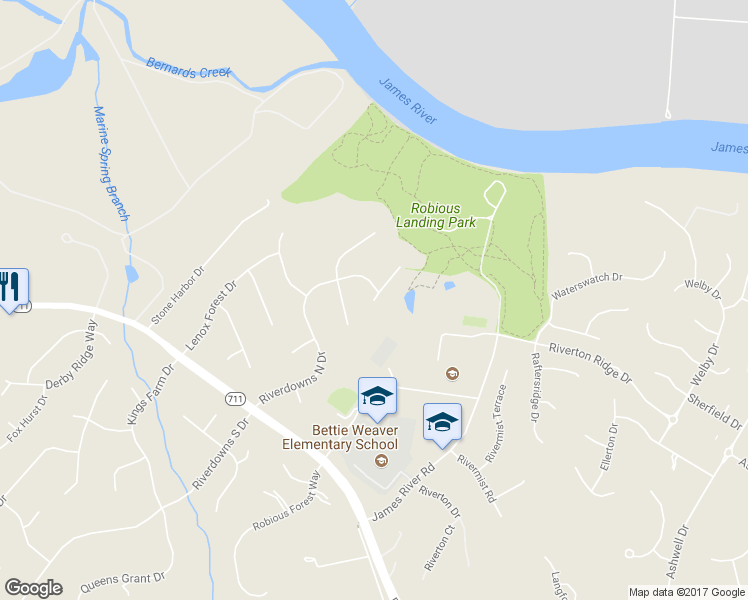 map of restaurants, bars, coffee shops, grocery stores, and more near 14013 Grace Wood Place in Midlothian