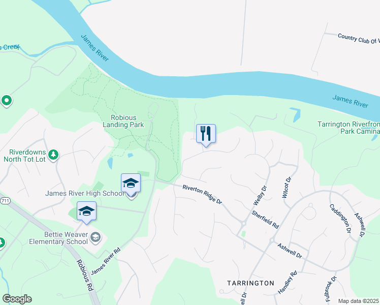 map of restaurants, bars, coffee shops, grocery stores, and more near 4025 Waterswatch Dr in Midlothian