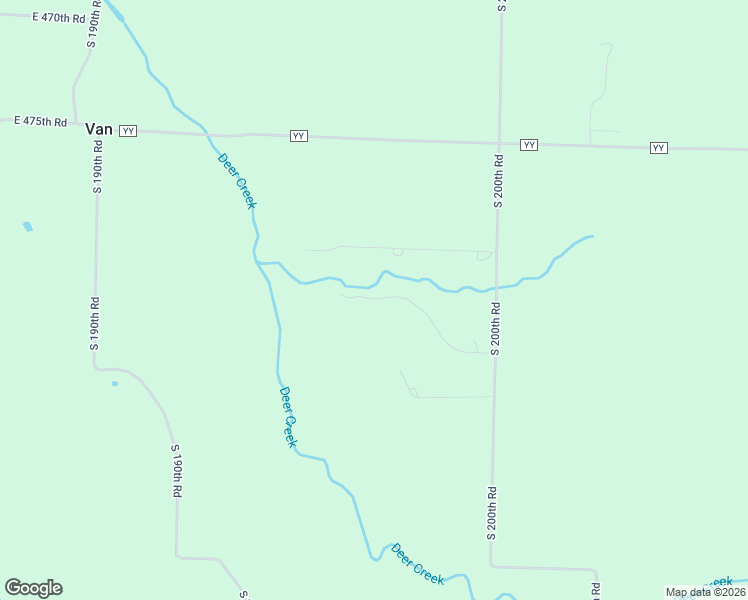 map of restaurants, bars, coffee shops, grocery stores, and more near 1978 East 475th Road in Halfway