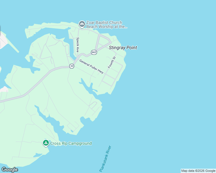 map of restaurants, bars, coffee shops, grocery stores, and more near 84 South Chesapeake Boulevard in Deltaville