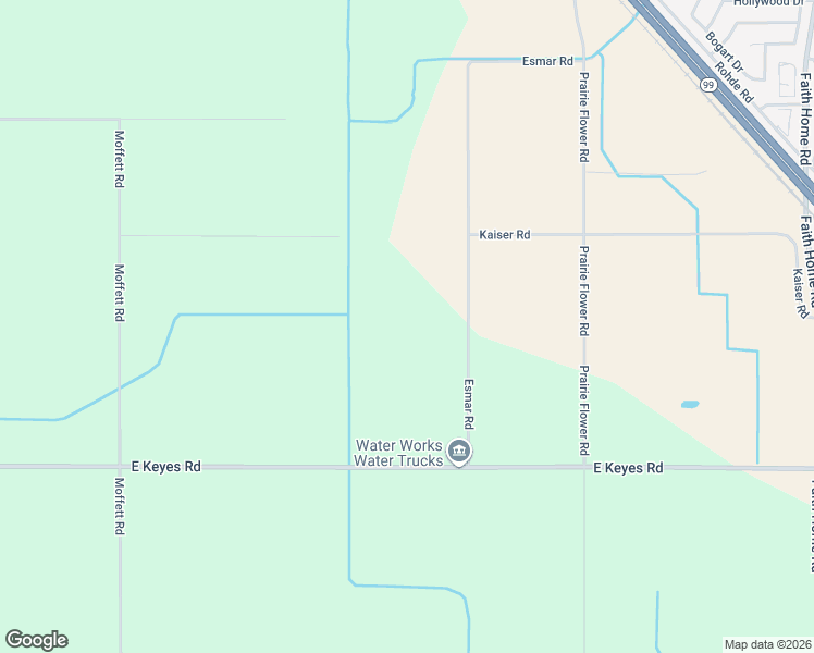 map of restaurants, bars, coffee shops, grocery stores, and more near 5521 Esmar Road in Ceres