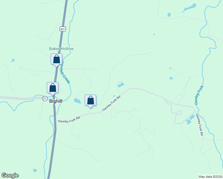 map of restaurants, bars, coffee shops, grocery stores, and more near 235 Owsley Fork Road in Berea