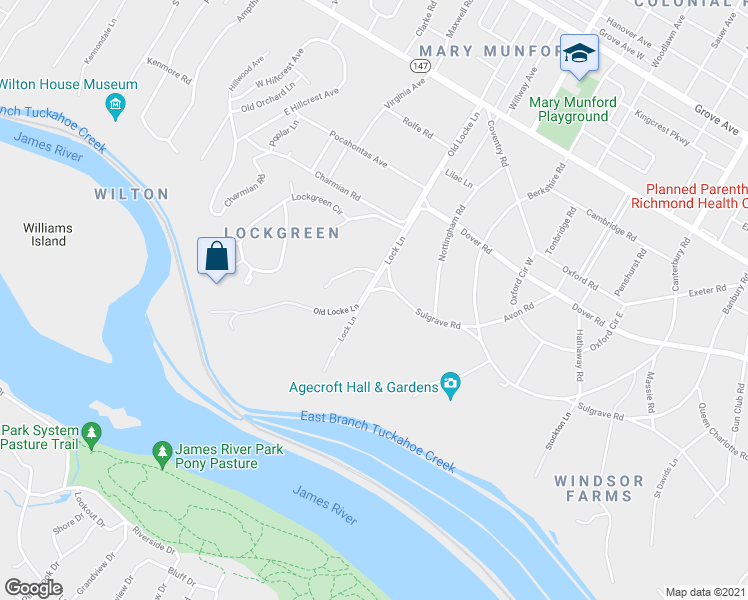 map of restaurants, bars, coffee shops, grocery stores, and more near 301 Lock Lane in Richmond