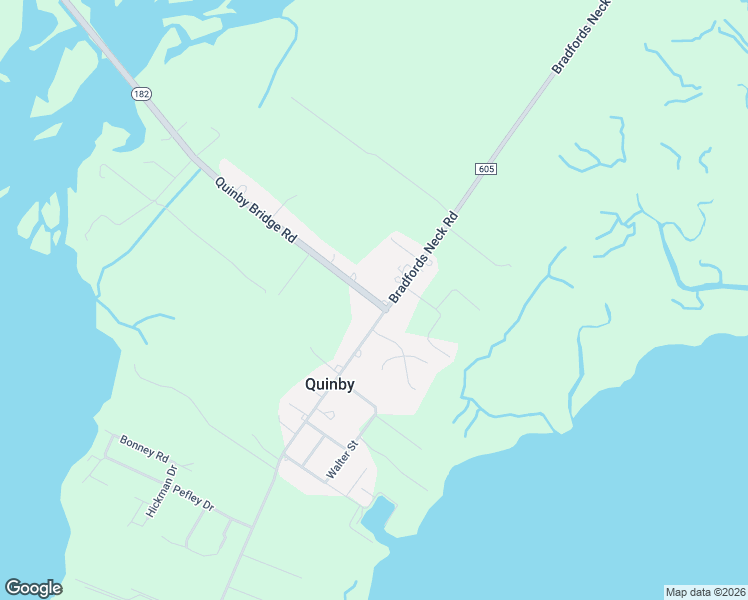 map of restaurants, bars, coffee shops, grocery stores, and more near 19645-19993 Quinby Bridge Road in Melfa