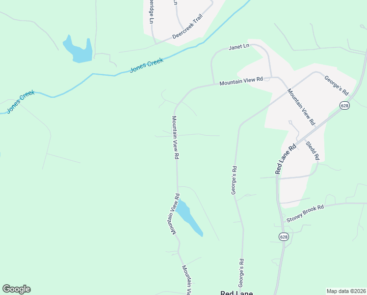 map of restaurants, bars, coffee shops, grocery stores, and more near 2448 Mountain View Road in Powhatan