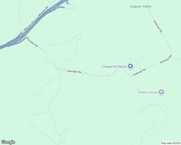 map of restaurants, bars, coffee shops, grocery stores, and more near 5055 Sheridan Road in Sunol