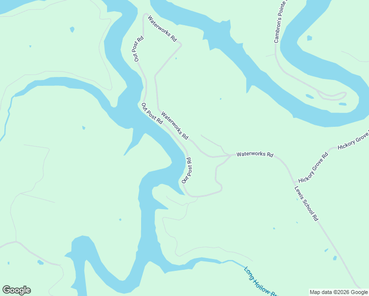 map of restaurants, bars, coffee shops, grocery stores, and more near Out Post Road in Grayson County