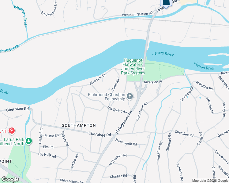 map of restaurants, bars, coffee shops, grocery stores, and more near 4515 Butte Road in Richmond