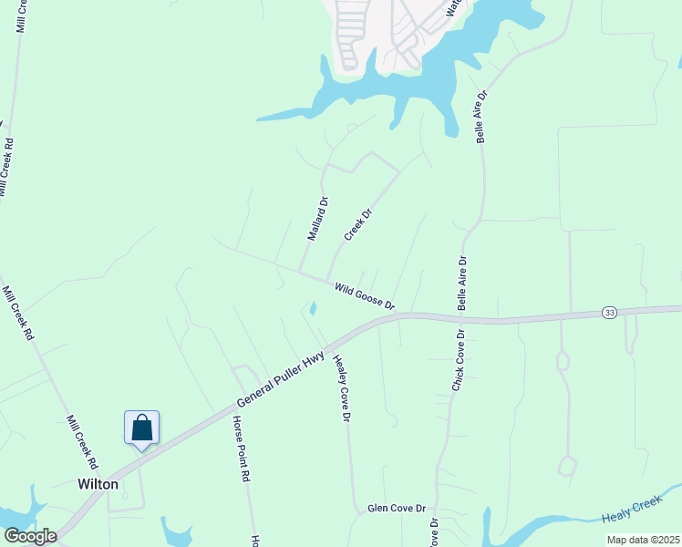 map of restaurants, bars, coffee shops, grocery stores, and more near 54 Creek Drive in Wake
