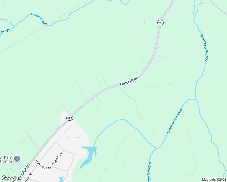 map of restaurants, bars, coffee shops, grocery stores, and more near 10111 Tunstall Road in New Kent